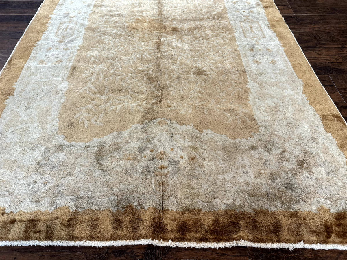 Chinese Peking Rug 5x7, Golden-Tan, Vintage Chinese Wool Carpet - Jewel Rugs, view 5