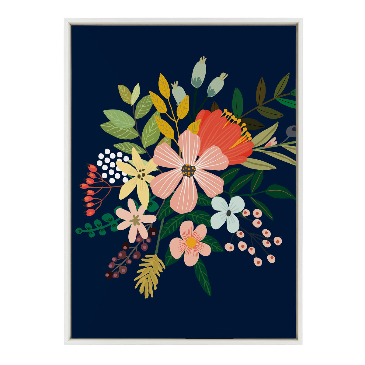 Sylvie Floralis C Framed Canvas by Mia Charro