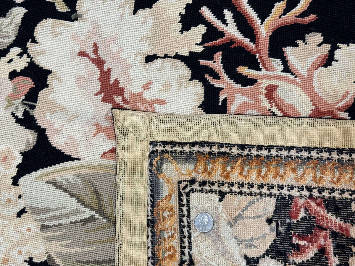 Palace Size Needlepoint Rug 13x17, Extra Large Wool Floral Handmade Carpet, European Design, Botanical - Jewel Rugs, view 11