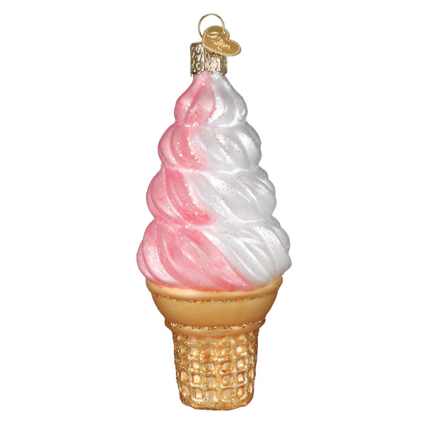 Strawberry Swirl Soft Serve Ornament