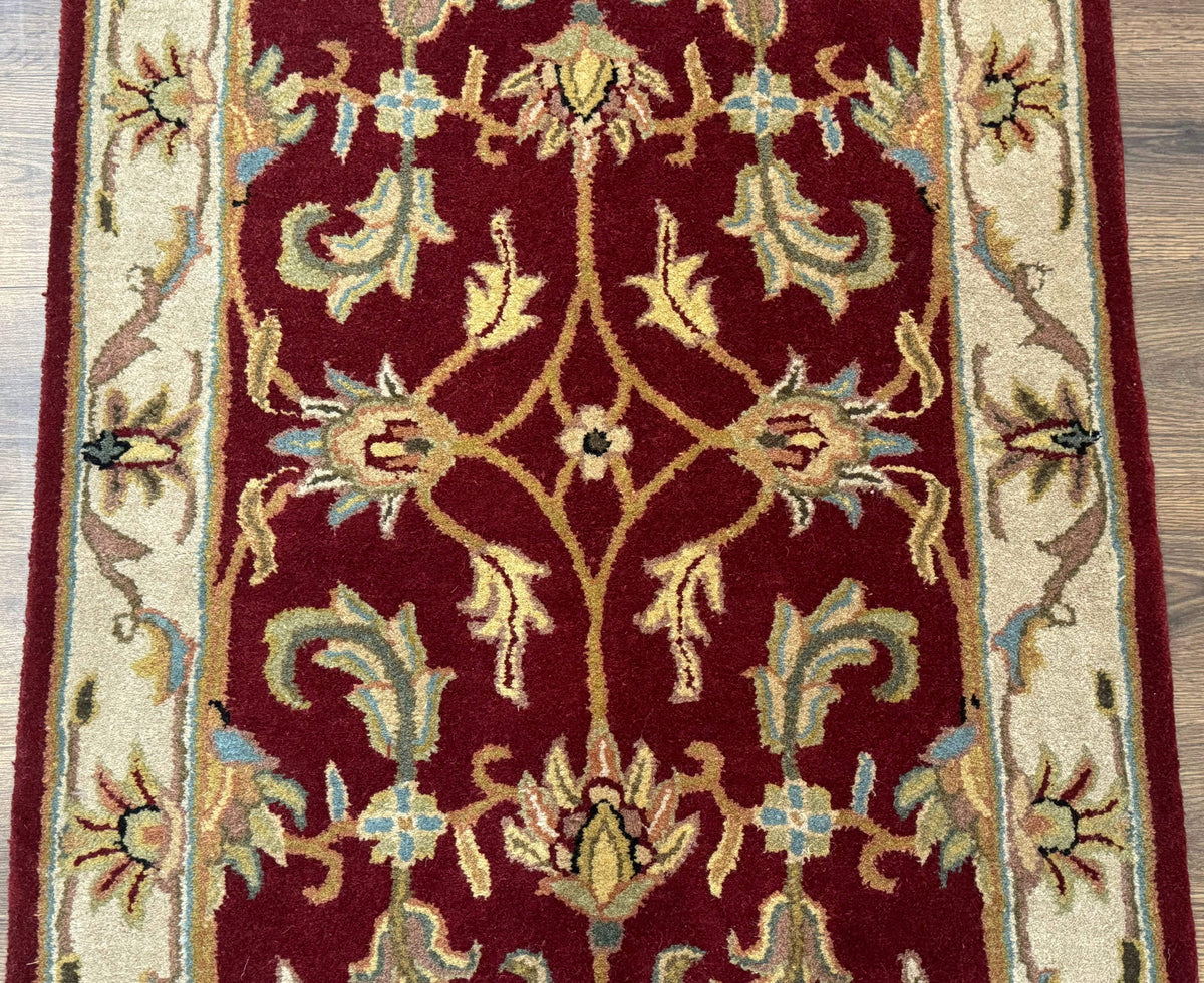 Small Floral Wool Rug 3x5, Safavieh Heritage Collection, Dark Red, Pair A - Jewel Rugs, view 5