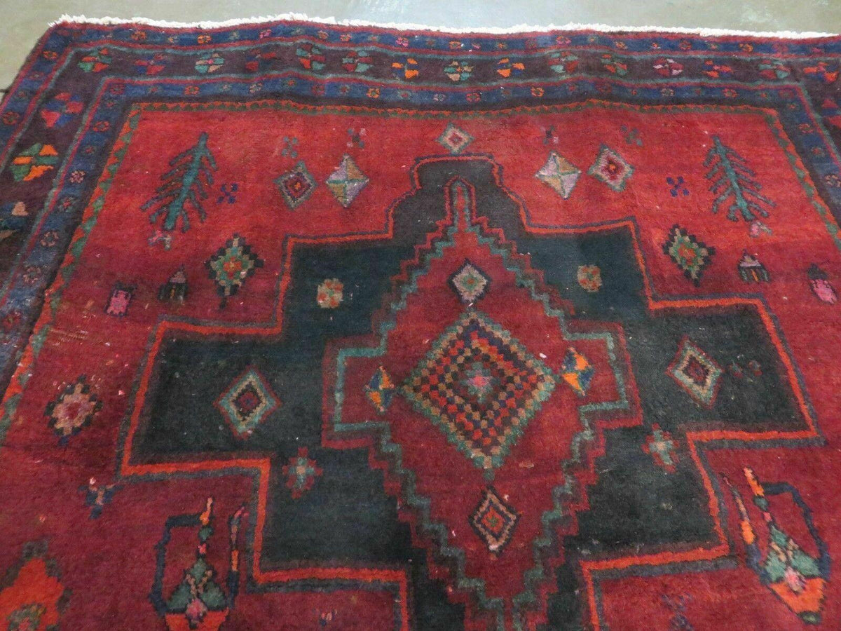 4' X 8' Antique Handmade India Geometric Oriental Wool Rug Veg Dyes Nice - Jewel Rugs, view 4
