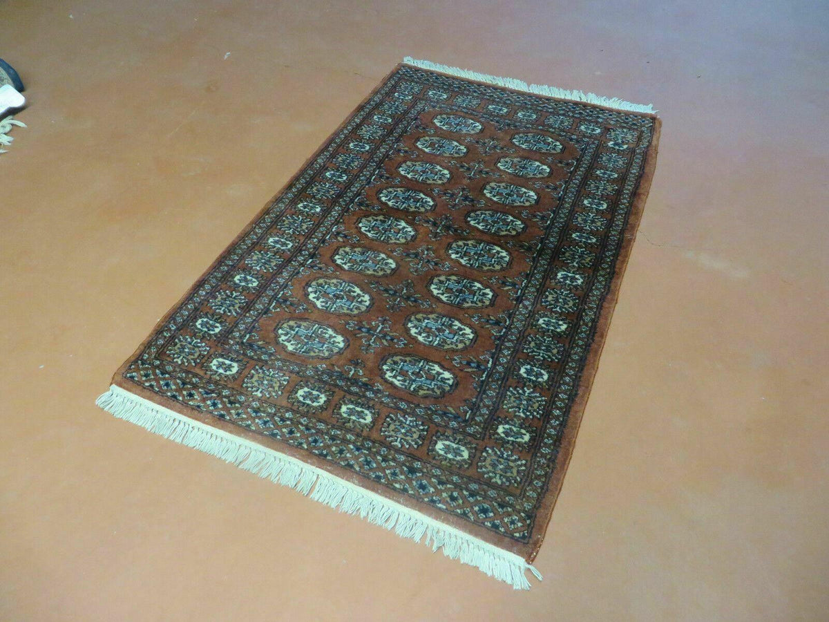 3' X 4' Vintage Handmade Pakistan Turkoman Bokhara Fine Woven Wool Rug - Jewel Rugs, view 3
