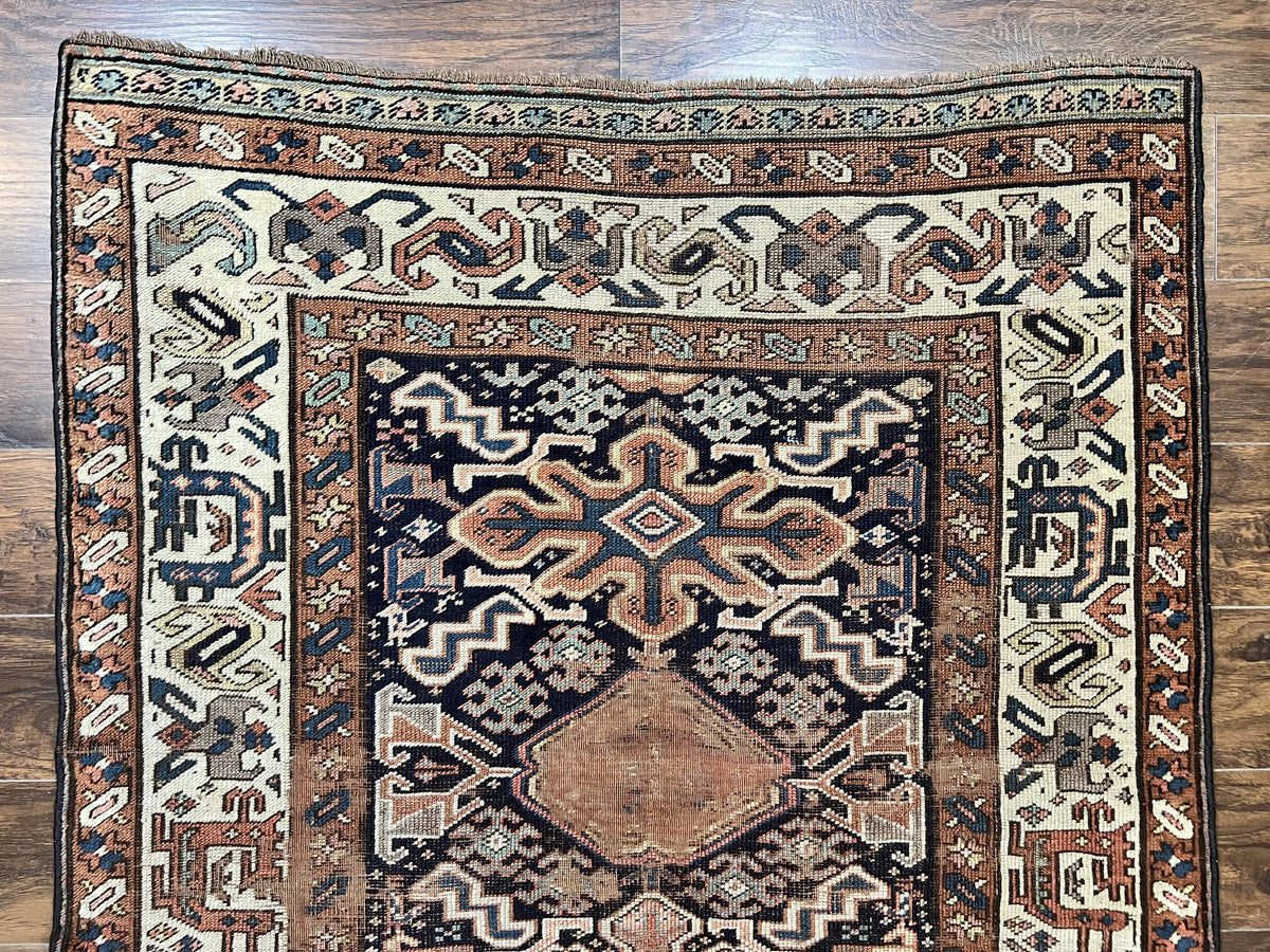Antique Persian Tribal Runner Rug 4.6 x 9.8, Kurdish Runner, Rug for Hallway or Kitchen, 1920s Carpet, Wool Handmade Rug - Jewel Rugs, view 3