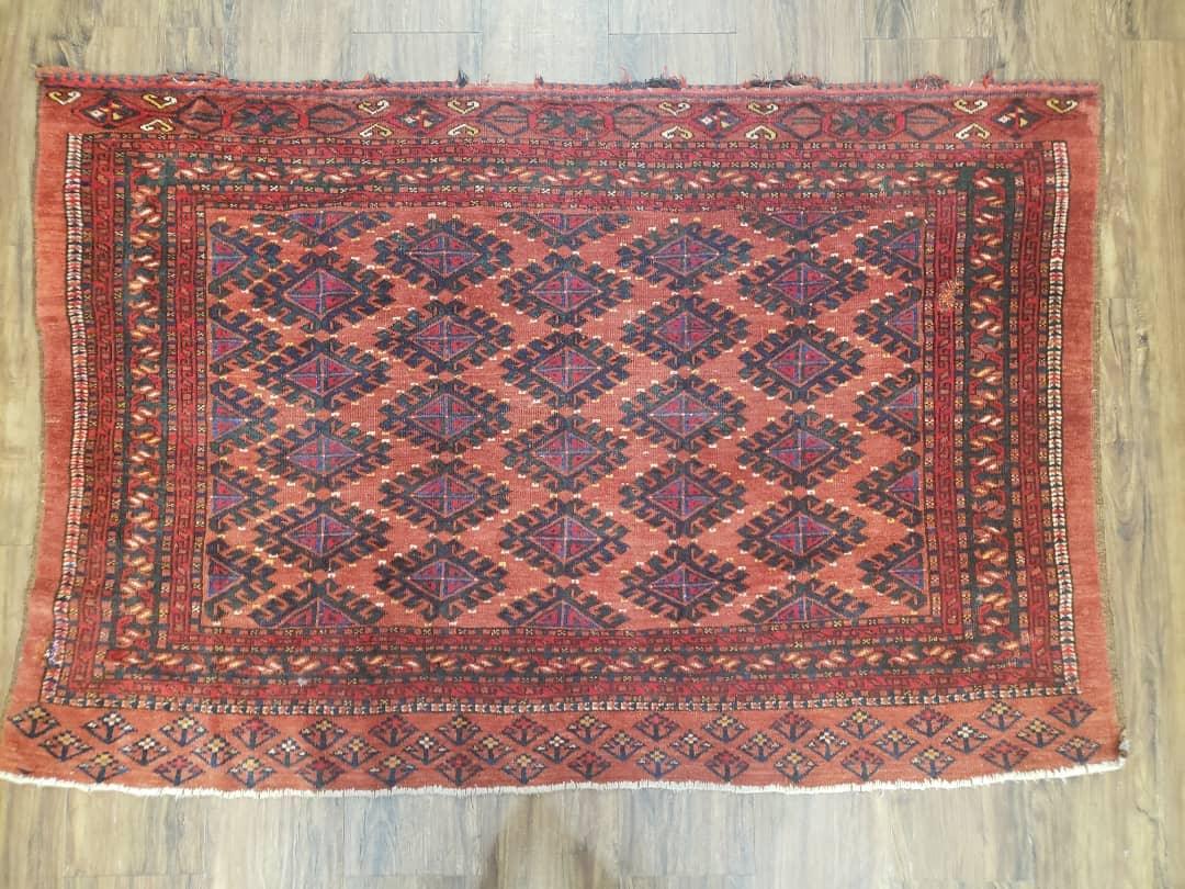 Antique Turkoman Rug 3'4" x 5', Collecticble Yamud Oriental Rug, Seat Pillow Cushion Cover, Tribal Mat, Wool Red Hand-Knotted Mafresh Carpet - Jewel Rugs, view 2