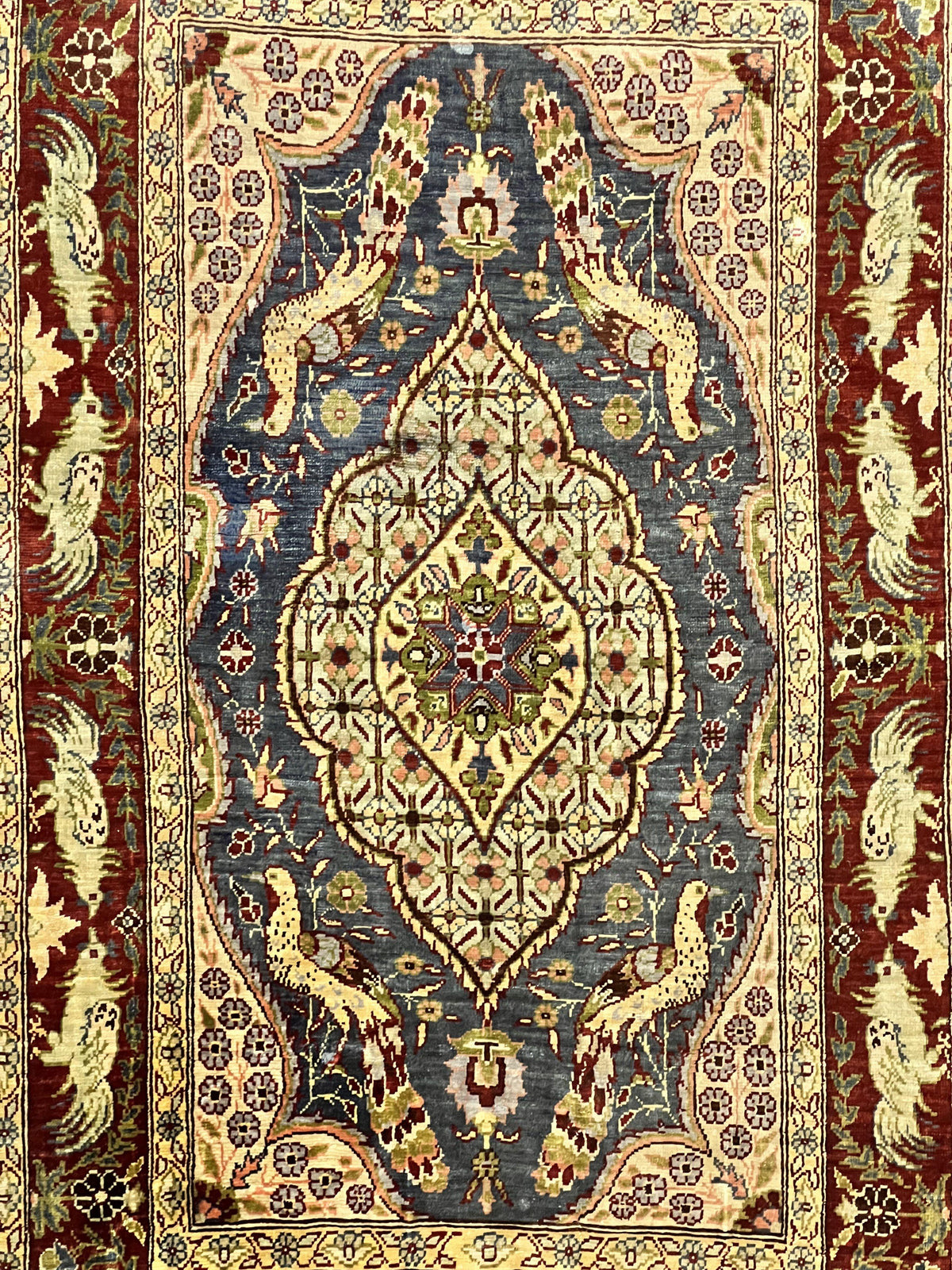 Silk Turkish Hereke Rug 2x3, Peacocks Birds, Signature from Master Weaver, Super Finely Hand Knotted 550 KPSI, Animal Pictorials - Jewel Rugs, view 5