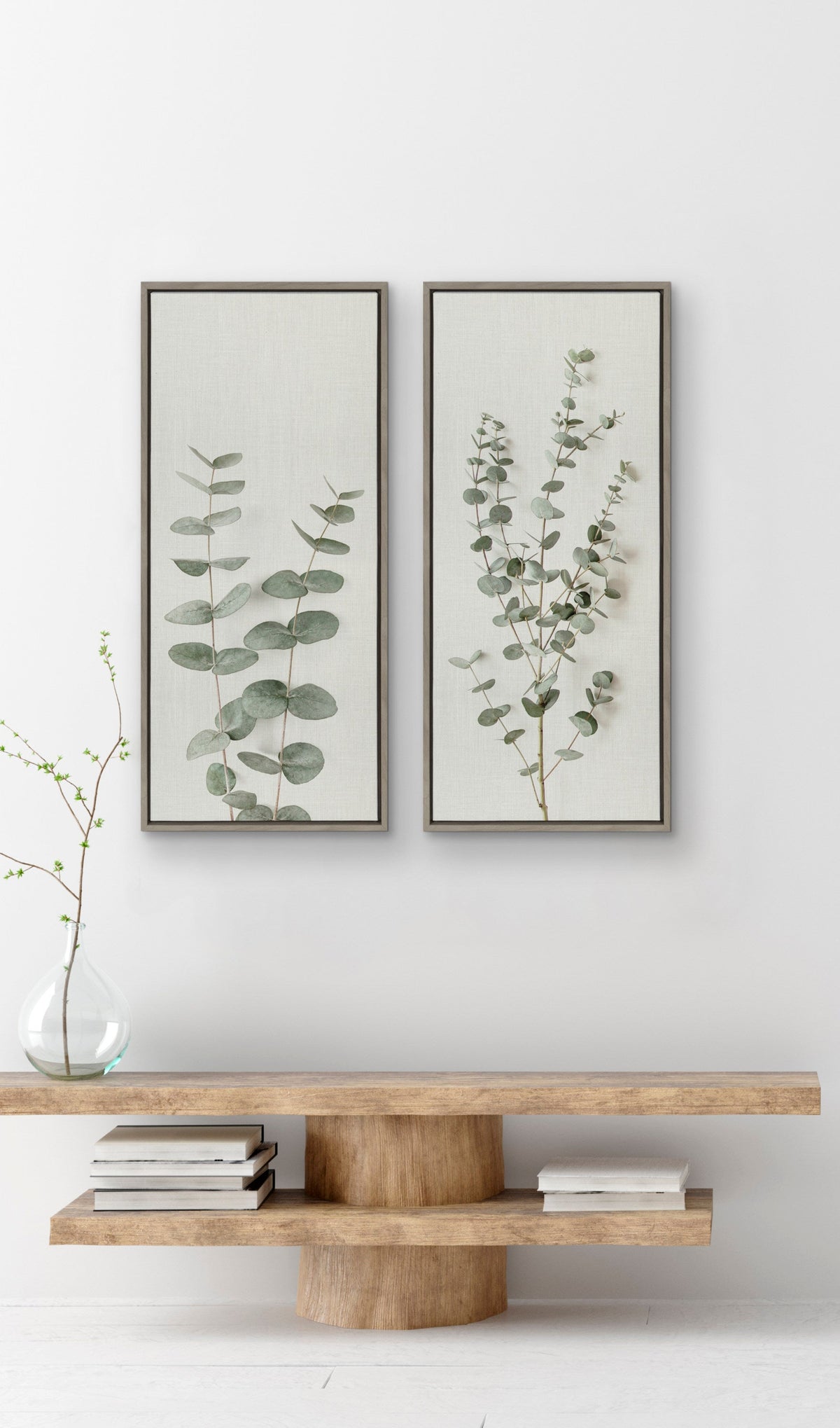 Sylvie Eucalyptus Botanical I Framed Canvas by The Creative Bunch Studio