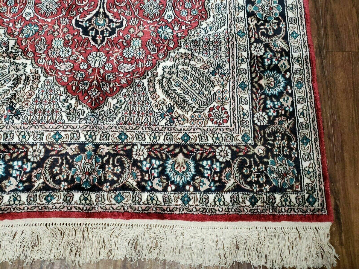 3' X 5' Vintage Fine Handmade India Oriental Kashmir Silk Rug 400 KPSI Wow - Jewel Rugs, view 9