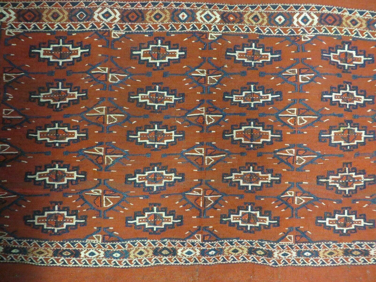 2'8" X 4' Antique Handmade Tribal Wool Rug Pillow Case Yamud Flat Weave Diamond - Jewel Rugs, view 3