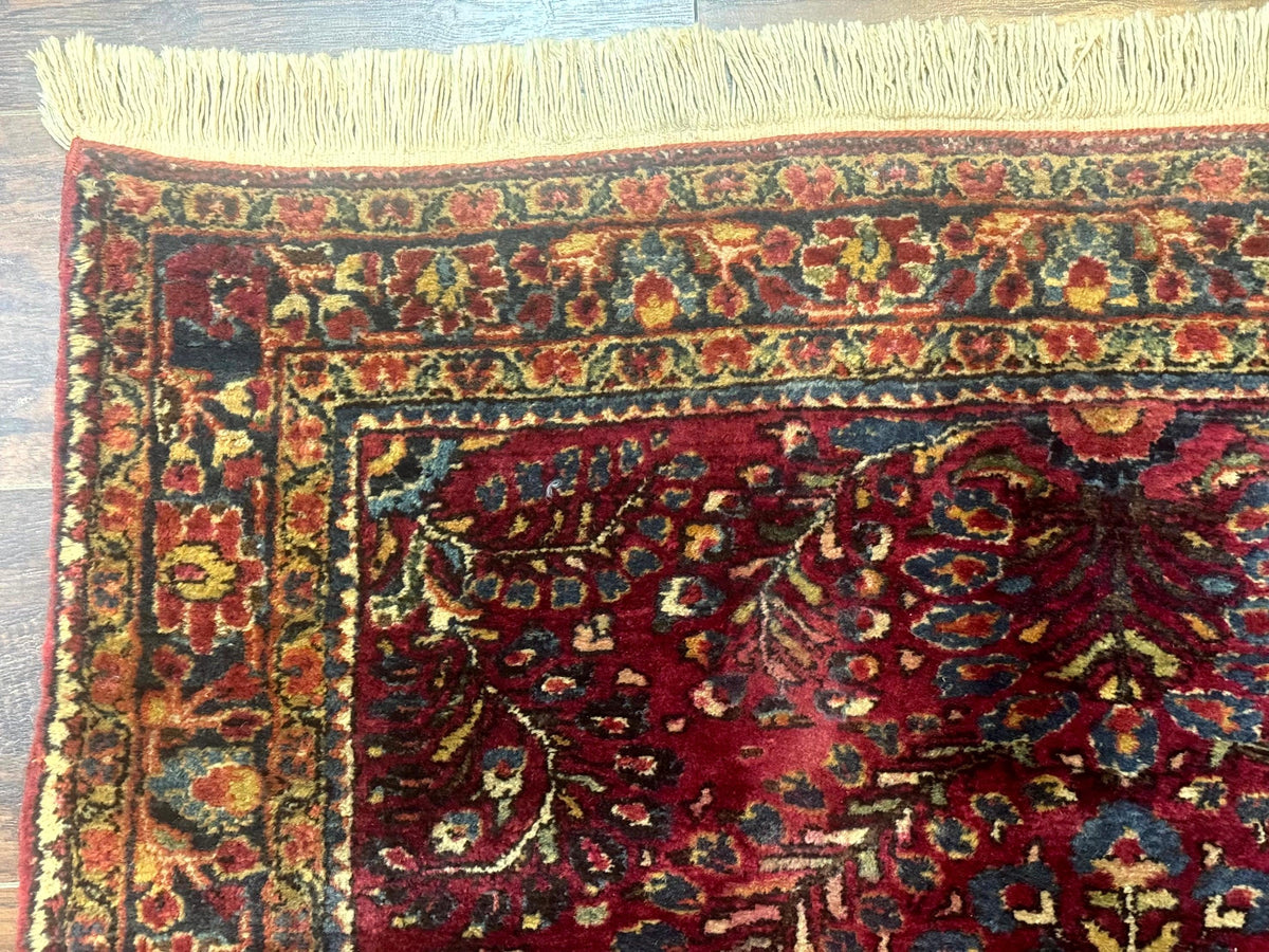 Antique Persian Sarouk Rug 3.6 x 5, Red, 1920s Persian Carpet - Jewel Rugs, view 7