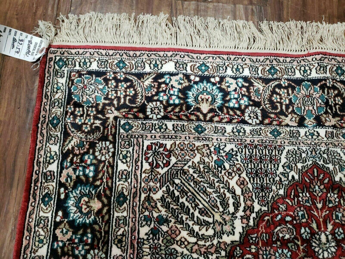 3' X 5' Vintage Fine Handmade India Oriental Kashmir Silk Rug 400 KPSI Wow - Jewel Rugs, view 6