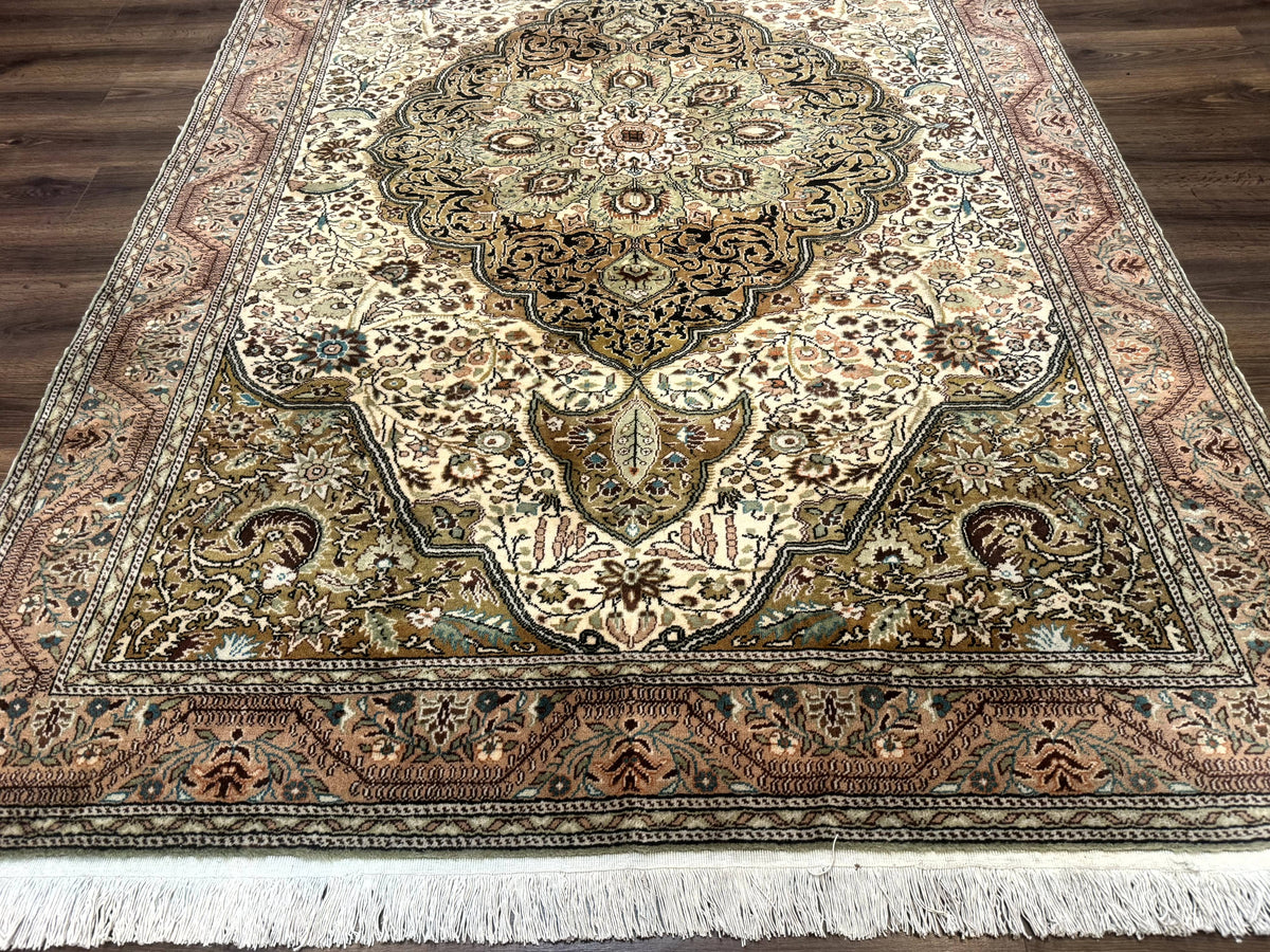 Turkish Sivas Rug 6x9, Floral Medallion, Vintage Handmade Wool Carpet - Jewel Rugs, view 5