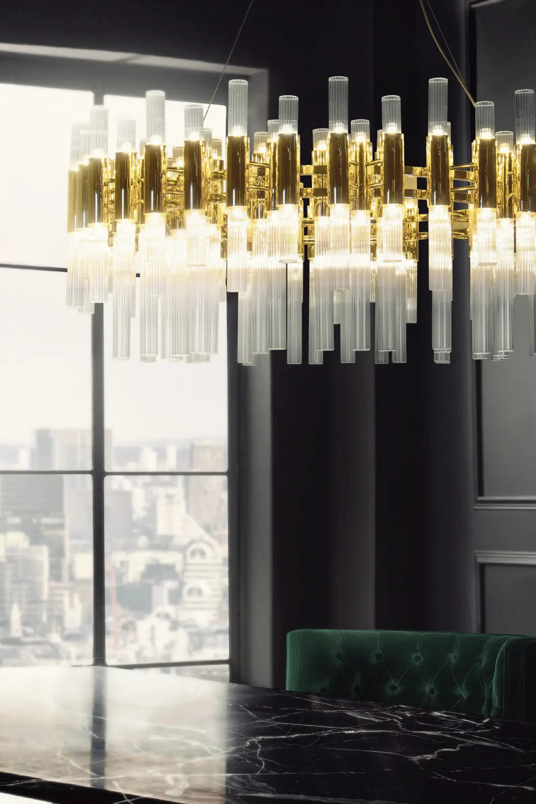 Waterfall Round Suspension Light by Luxxu – view 5