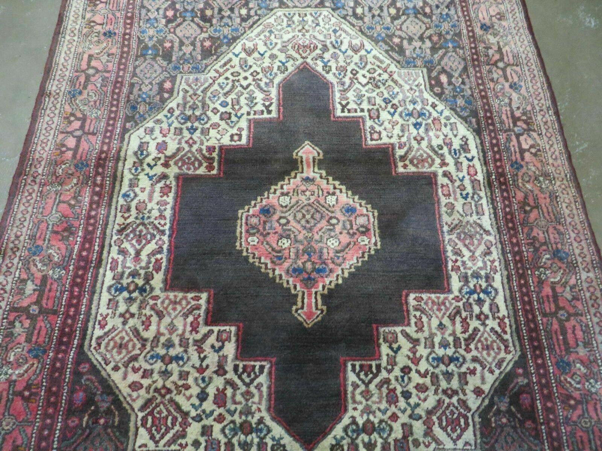 4' X 5' Antique Handmade India Floral Oriental Wool Rug Brown Vegetable Dyes - Jewel Rugs, view 12