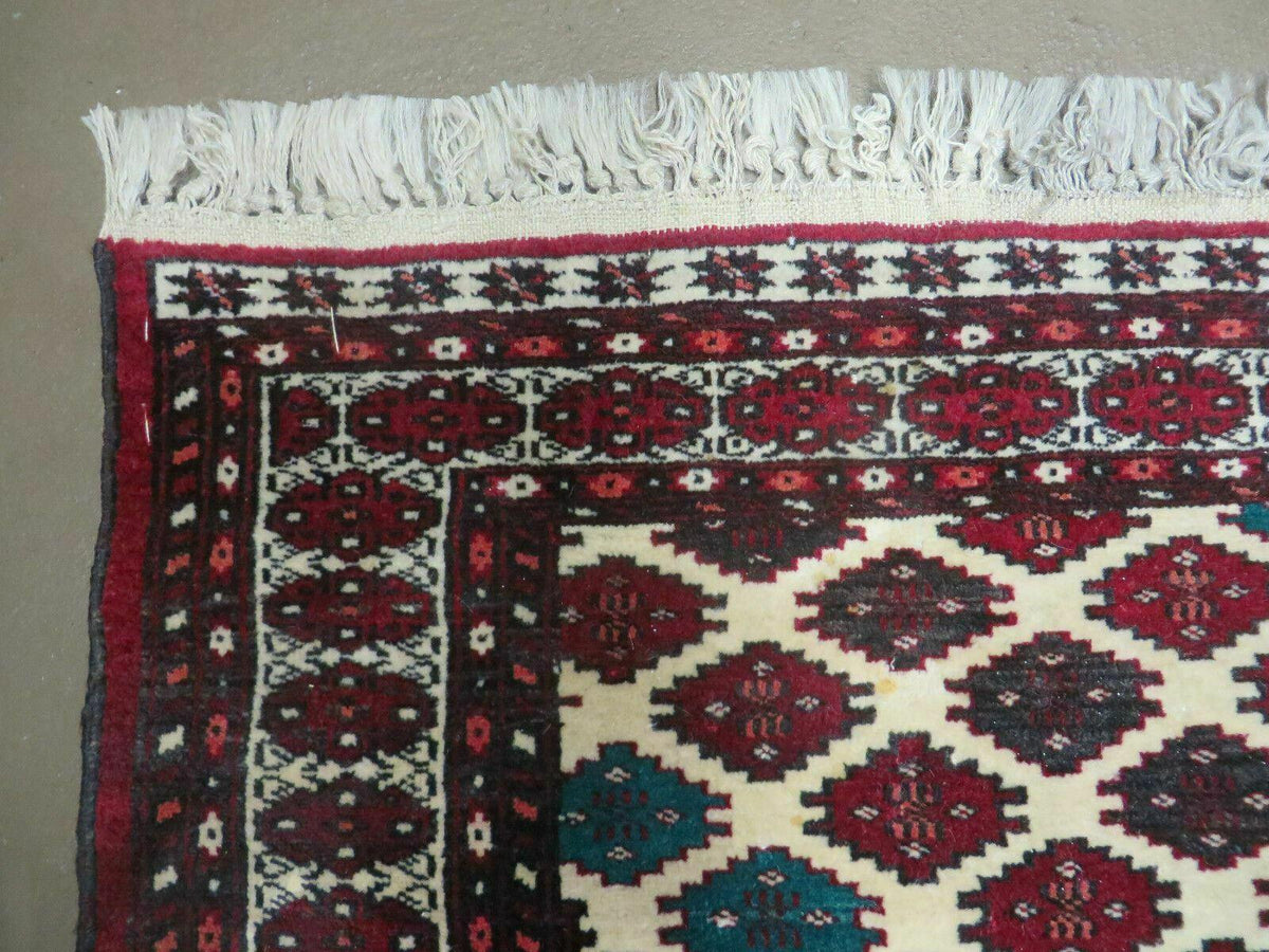 3' X 4' Vintage Handmade Pakistan Bokhara Turkoman Balouch Wool Rug Mat Nice - Jewel Rugs, view 7