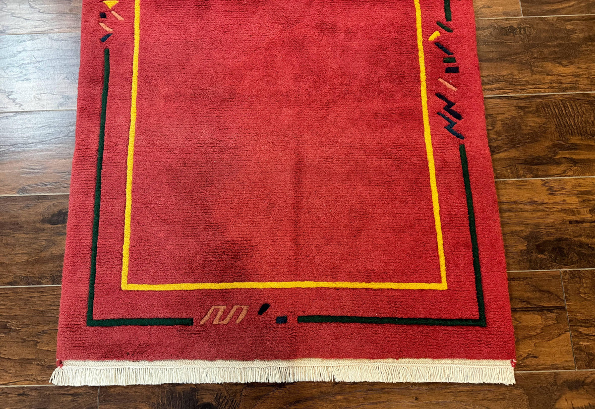 Indo Persian Gabbeh Rug 3x5, Red - Jewel Rugs, view 6