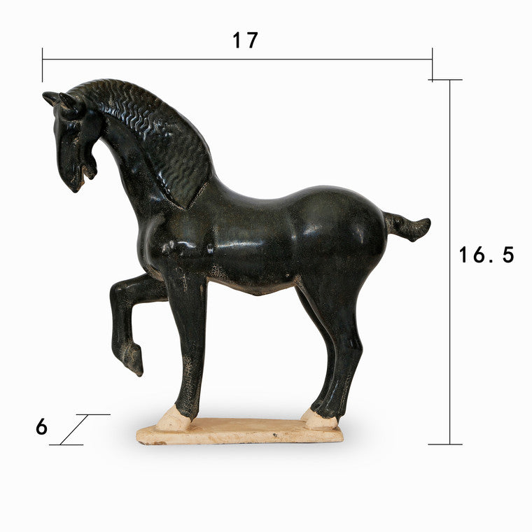 16" High Terra Cotta Tang Horse Hoof Up image 3