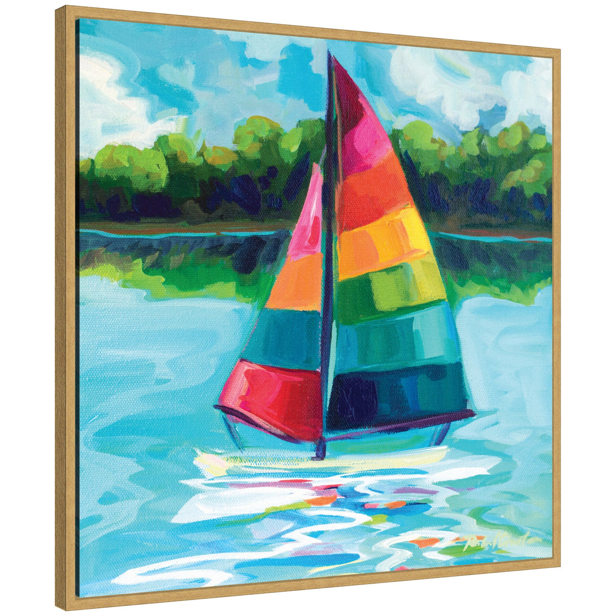 Sylvie Sunday Sailing Framed Canvas by Rachel Christopoulos