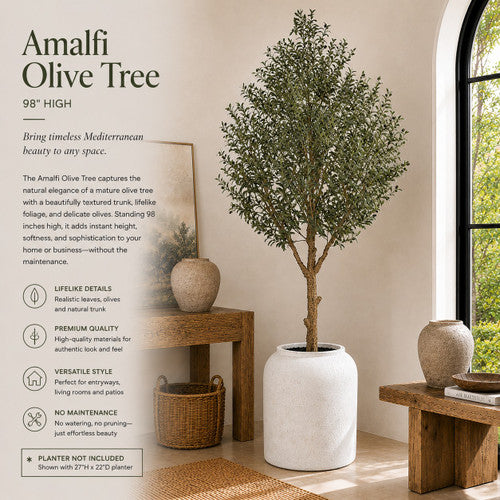 Amalfi 98" Artificial Olive Tree with Thousands of Realistic Leaves image 2