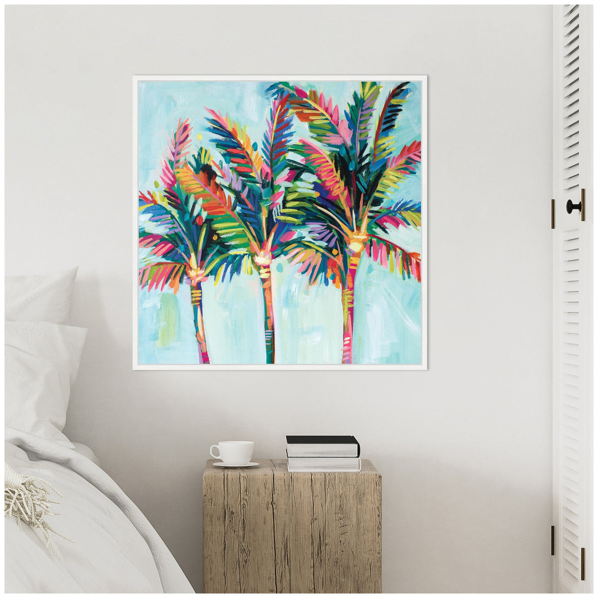 Sylvie Rainbow Coconuts Framed Canvas by Rachel Christopoulos