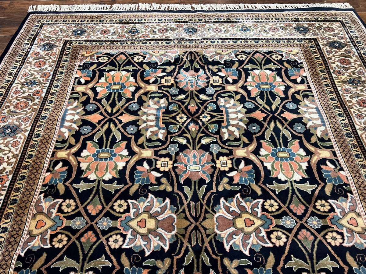 Indo Persian Bidjar Rug 6x10, Vintage Handmade Wool Carpet, Allover Pattern - Jewel Rugs, view 12