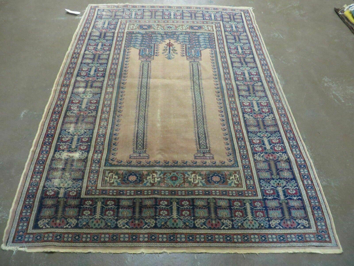 4' X 6' Antique Handmade Turkish Mehrab Prayer Wool Rug Lantern Beautiful - Jewel Rugs, view 12