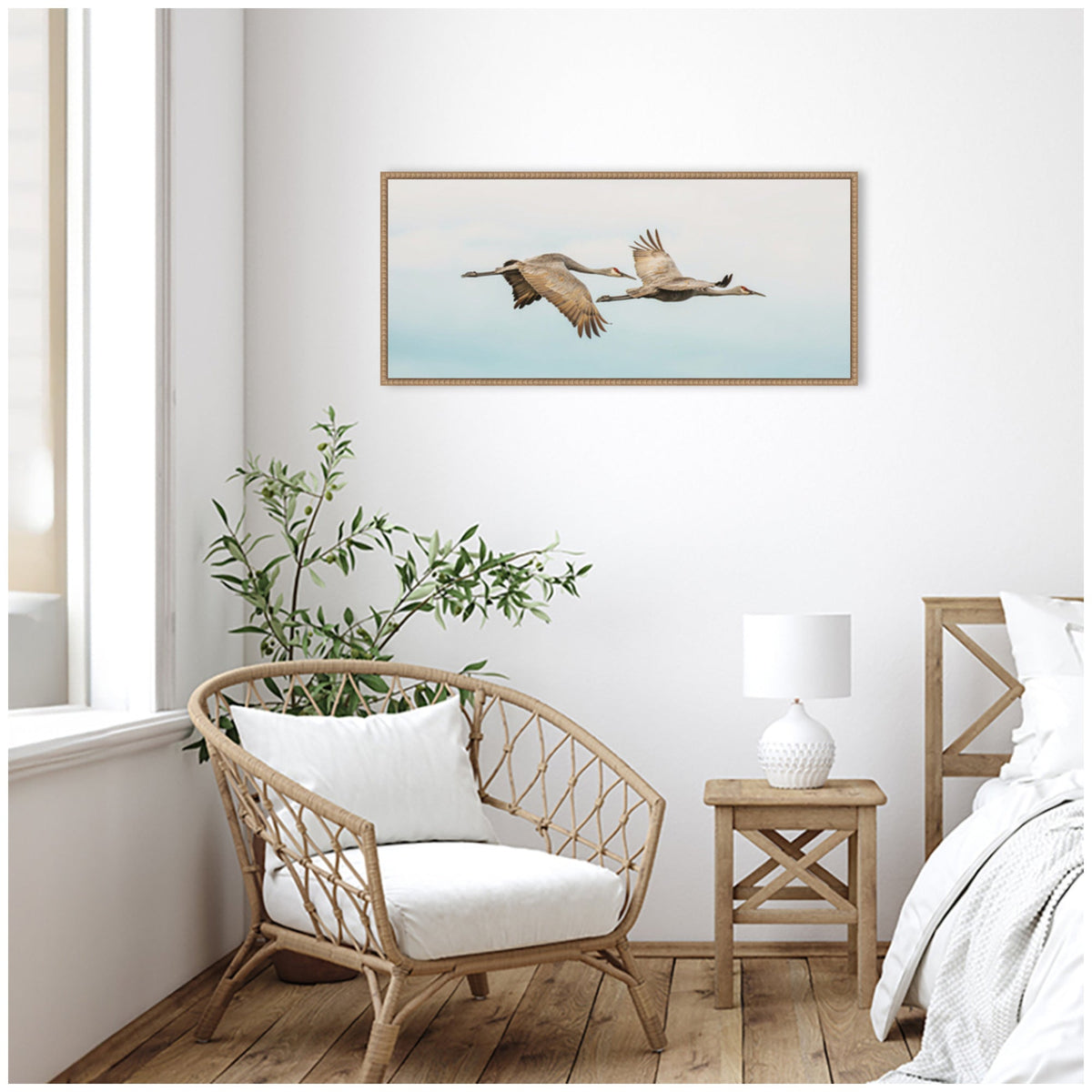 Cranes Flying Panel by Emiko and Mark Franzen F2 Images Framed Canvas Wall Art Print