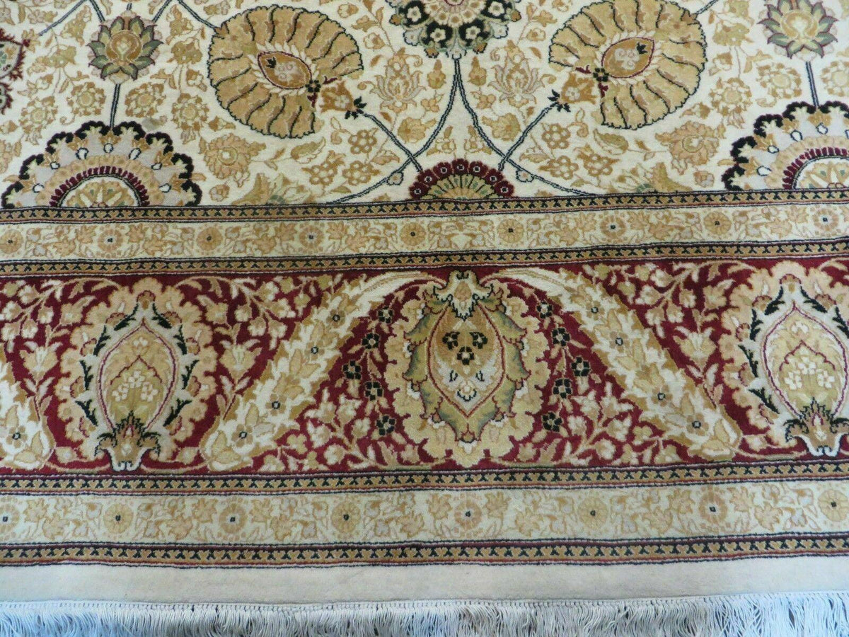 9' X 12' Vintage Handmade Wool Rug Pakistani Floral Design Nice Vegetable Dye - Jewel Rugs, view 5