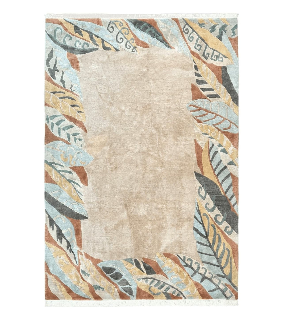 Modern Tibetan Rug 7x10, Soft Wool, Tufenkian Style Carpet, Tibet Nepali Rug, Open Field, Handmade Wool Rug - Jewel Rugs
