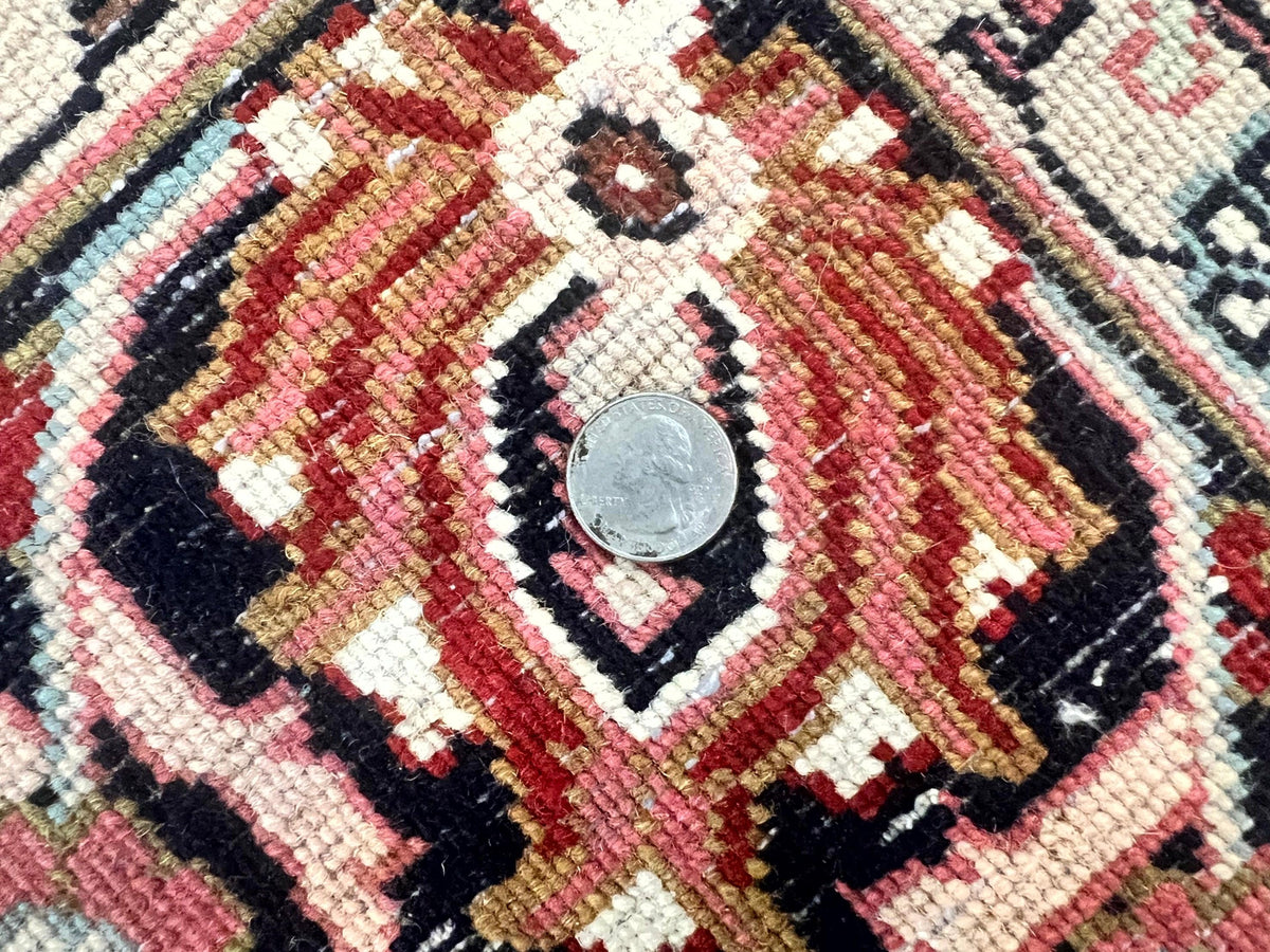 Indo Persian Sarouk Rug 8x10, Red, Floral Allover, Handmade Vintage Wool Carpet, Traditional Rug - Jewel Rugs, view 12