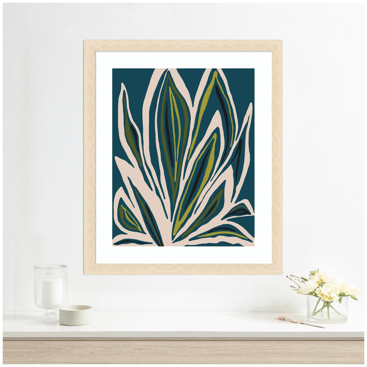 Framed Art Blue Flora 1 by Alicia Bock
