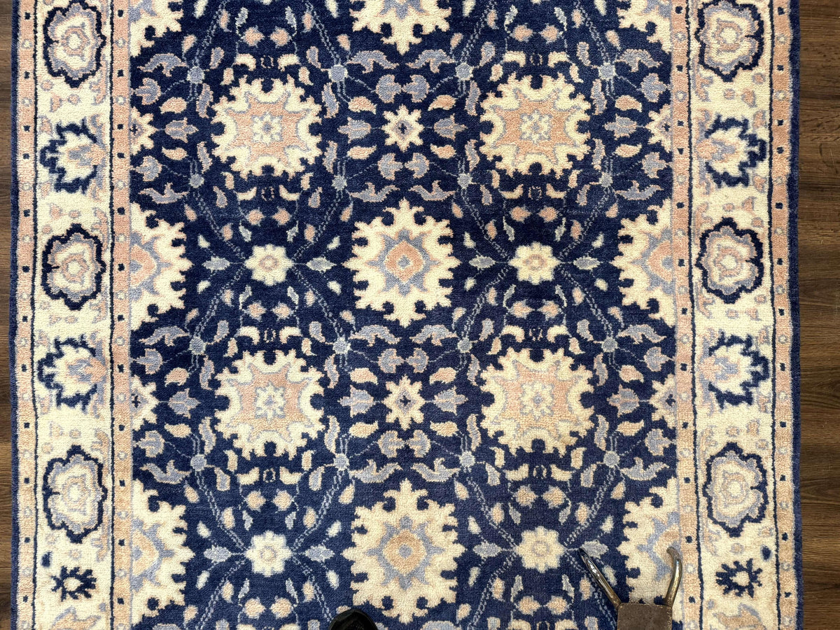 Blue and Beige Indian Rug, Indo Persian Carpet - Jewel Rugs, view 4