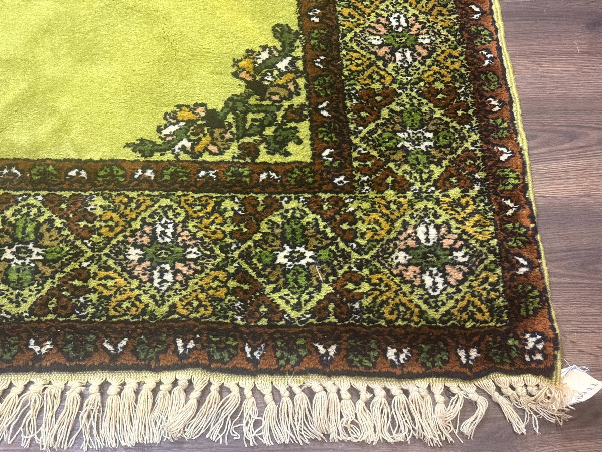 Moroccan Rug 6x8, Semi Open Field, Vintage, Lime Green, Wool Carpet - Jewel Rugs, view 10
