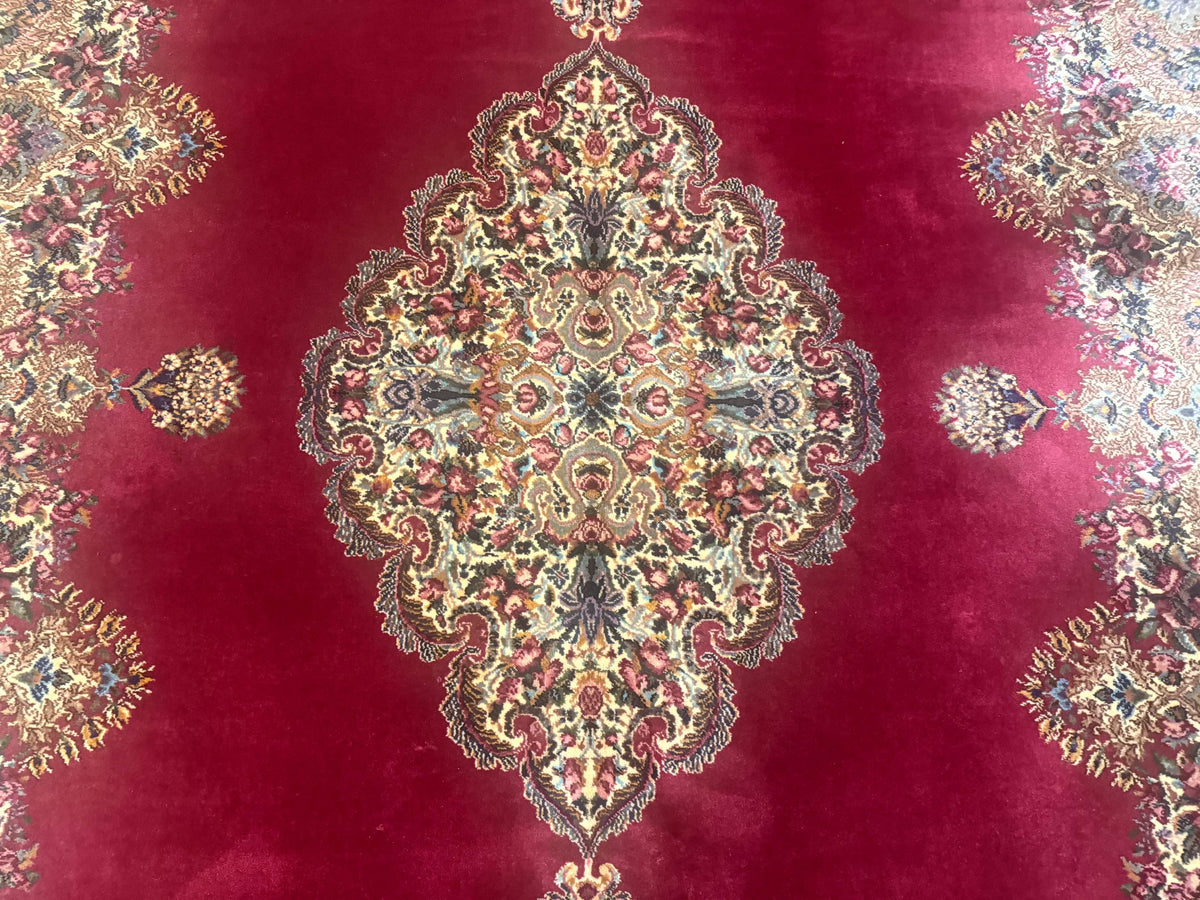 Karastan Rug 8.8 x12 Red Kirman #762, Original 700 Series, Vintage Karastan Carpet, Discontinued Karastan Rug, Karastan Wool Area Rug - Jewel Rugs, view 5