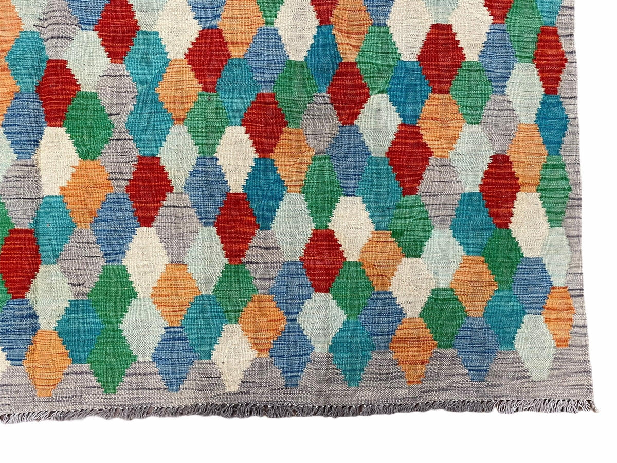 6.5 x 9.5 Colorful Chobi Kilim Rug 6 x 9 Multicolor Turkish Kilim Rug 7x10 Chobi Kilim Rug Playroom Rug Wool Kilim Rug 6x9 New Tribal Kilim - Jewel Rugs, view 12