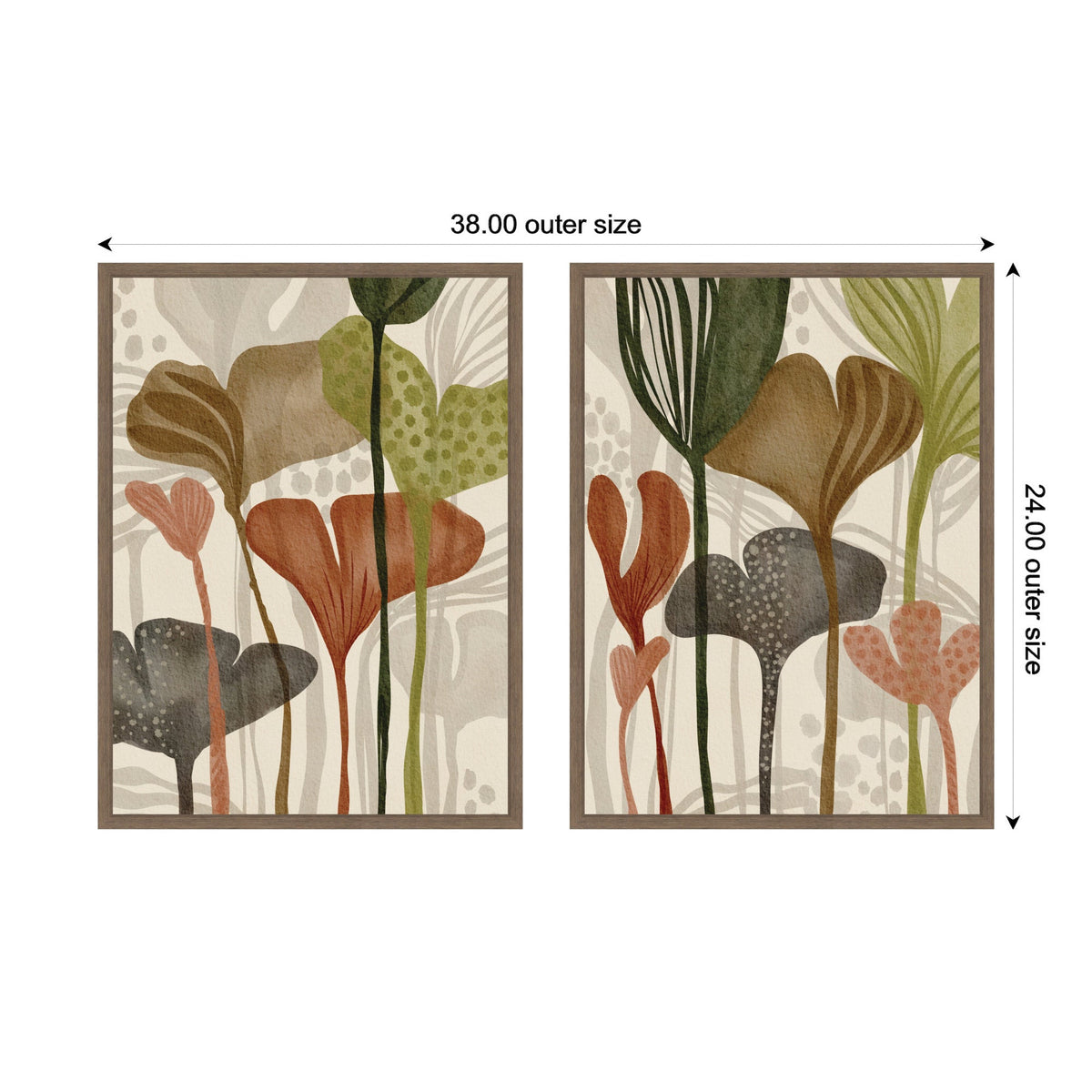 Earthen Botanicals 2 Piece Framed Canvas Wall Art Set by Nikita Jariwala