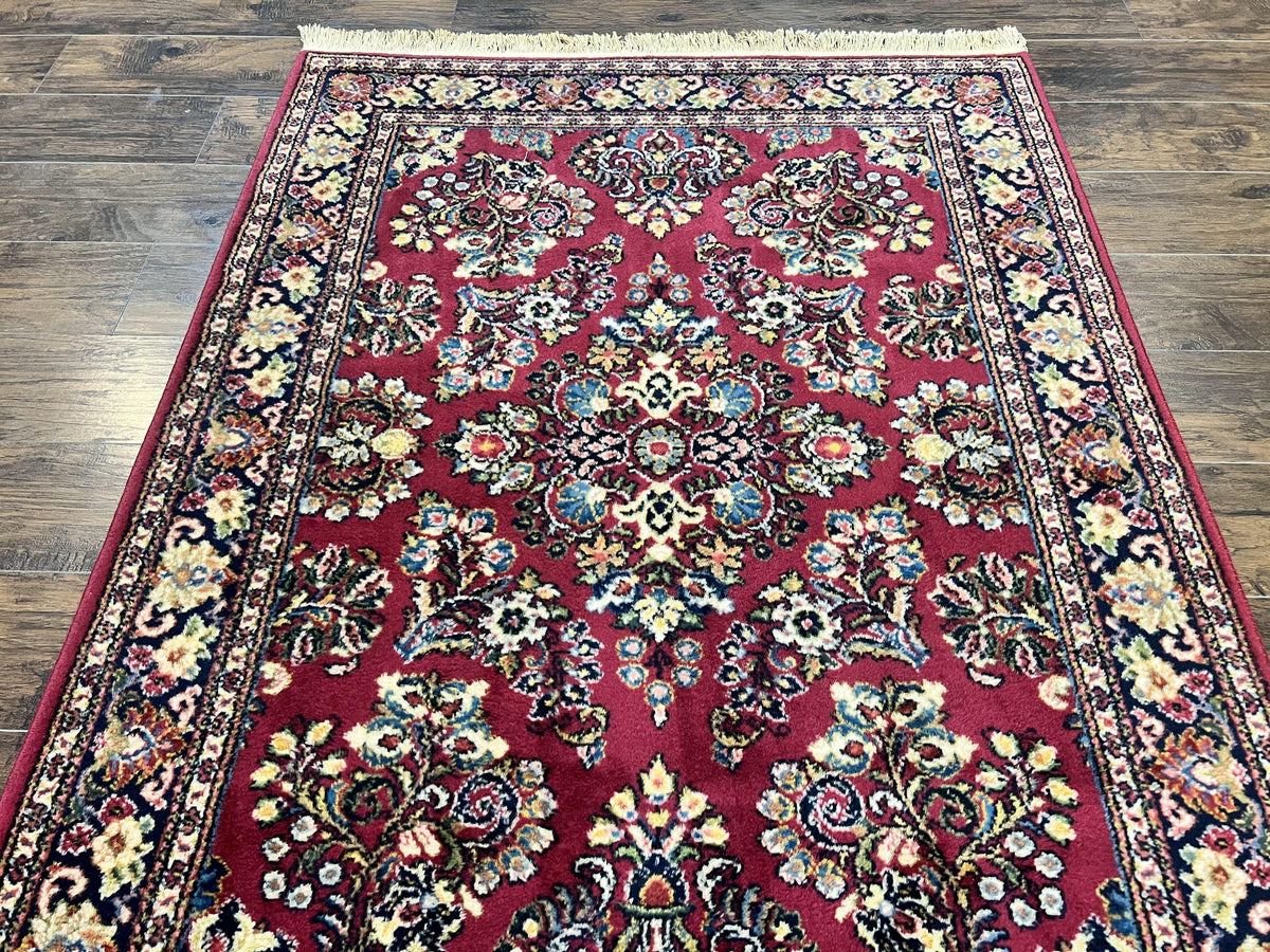Karastan Rug 4.6 x 6 Lanamar Sarouk #5528, Red Wool Karastan Oriental Carpet, Discontinued, Antique, Wool Pile - Jewel Rugs, view 3