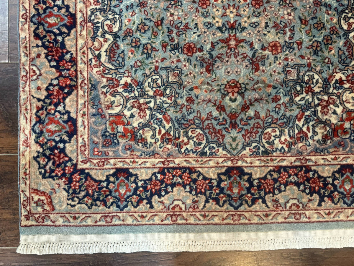 Indo Persian Kerman Rug 3x5, Light Blue, Floral Medallion - Jewel Rugs, view 9