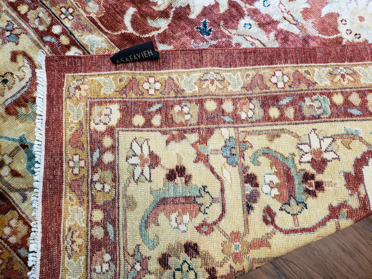 Safavieh Room Sized Rug 10x14, Wool Hand-Knotted Auburn Red & Light Gold Egyptian Mahal Oriental Carpet, 10 x 14 Large Living Room Rug - Jewel Rugs, view 11