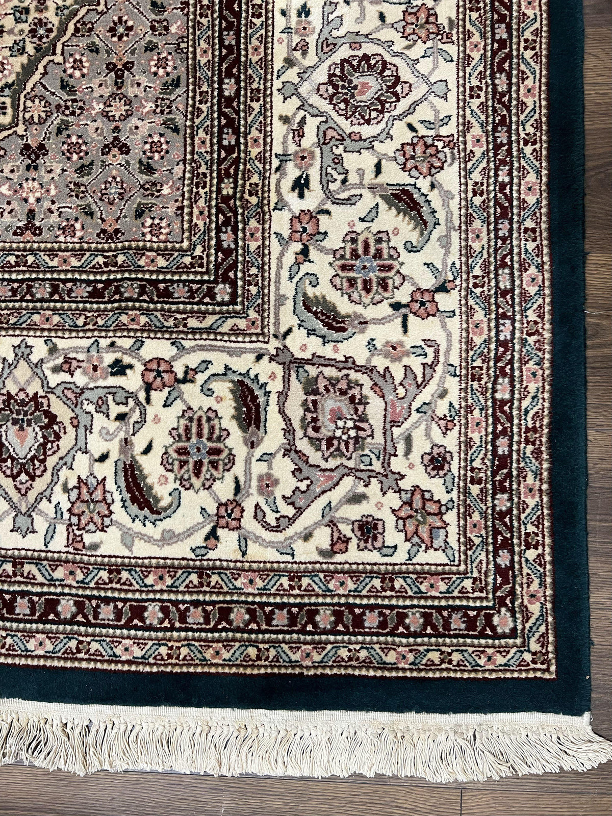 Sino Persian Rug 9x12, Dark Green and Ivory, Medallion, Mahi Herati, Elegant Oriental Carpet, Wool Hand Knotted Traditional Room Sized Rug - Jewel Rugs, view 9