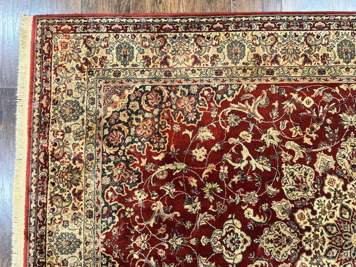 Couristan Rug 5.6 x 8, Floral Medallion, Dark Red Cream, Belgium Power Loomed Rug, Taj Mahal Rug, Vintage Oriental Wool Carpet - Jewel Rugs, view 5