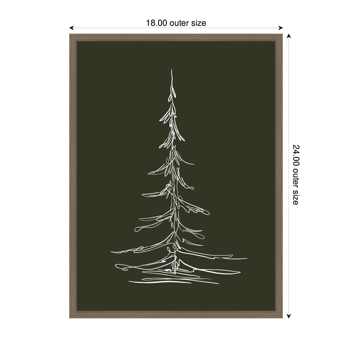 Sylvie Framed Canvas Minimalist Evergreen Trees Sketch 2 Green by The Creative Bunch Studio