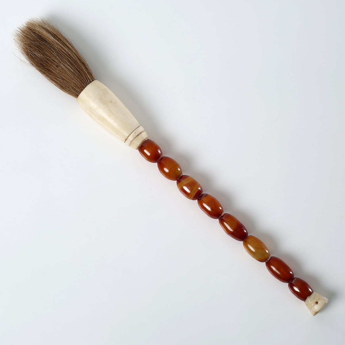 Approx. 13" Long Oval Shaped Agate Calligraphy Brush Natural Garnet
