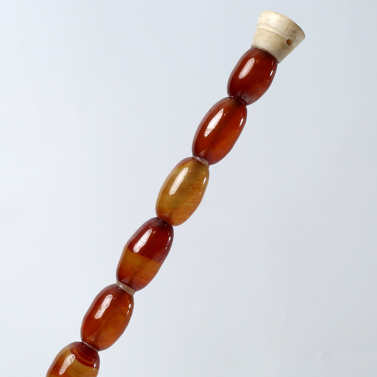 Approx. 13" Long Oval Shaped Agate Calligraphy Brush Natural Garnet