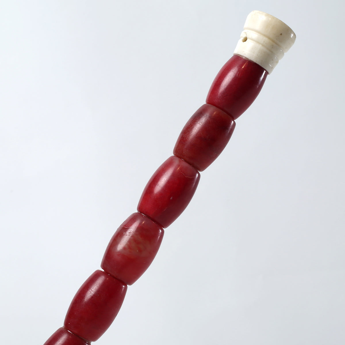 Approx. 13" Long Drum Shaped Marble Calligraphy Brush Natural Garnet