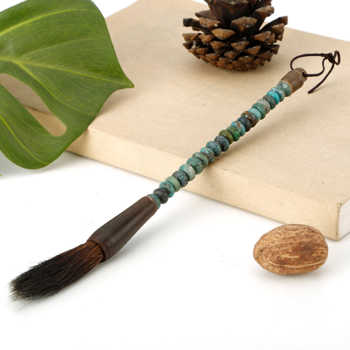8" Calligraphy Brush with Turquoise Small