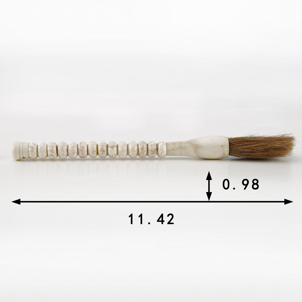 12" Calligraphy Brush Neutral Marble Beads