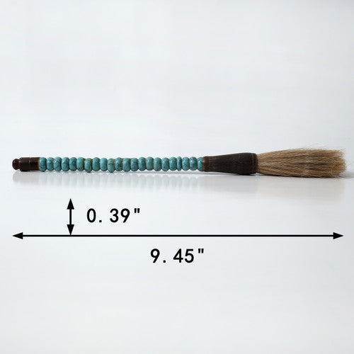 Approx. 9" Calligraphy Brush Marble Beads Aqua Blue image 2
