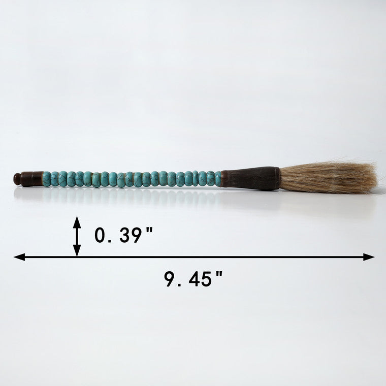 Approx. 9" Calligraphy Brush Marble Beads Aqua Blue image 3