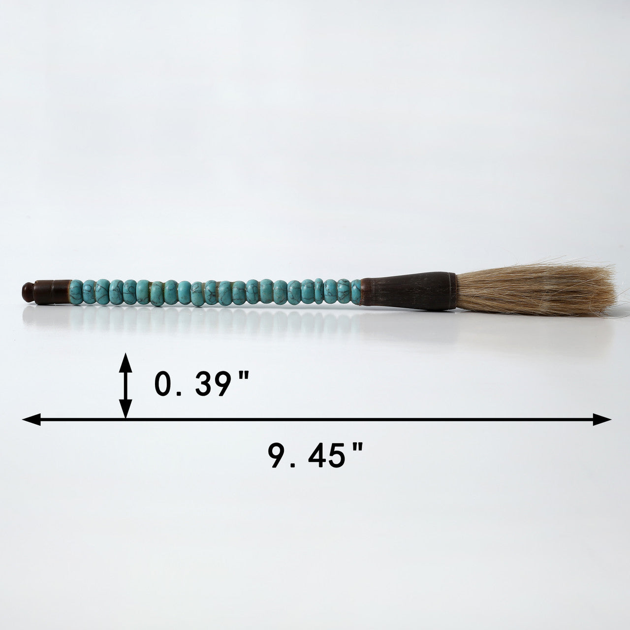 Approx. 9" Calligraphy Brush Marble Beads Aqua Blue
